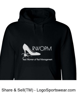 Larger size Black hoodie with White RWOPM Logo Design Zoom