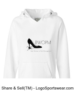 White Hoodie with Black RWOPM logo Design Zoom