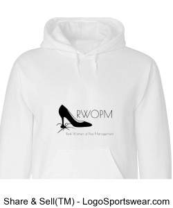 Larger White hoodie with Black RWOPM logo Design Zoom